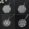Collier pendentif Fleur de Vie - Mandarine en acier inoxydable