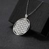 Collier pendentif Fleur de Vie - Mandarine en acier inoxydable