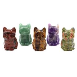 Statua di gatto in ametista intagliata a mano | Cristalli curativi e decorazioni