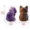 Statua di gatto in ametista intagliata a mano | Cristalli curativi e decorazioni