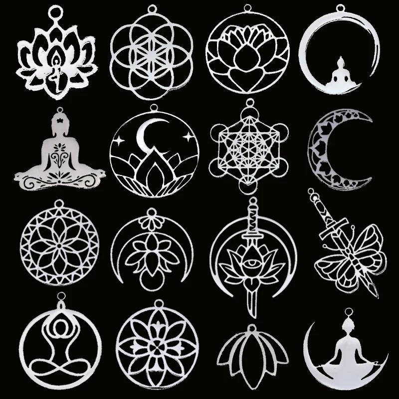 Pendentifs Fleur de Lotus et Bouddha | Breloques pour boucles d'oreilles et colliers à faire soi-même