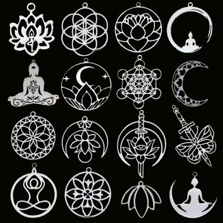 Pendentifs Fleur de Lotus et Bouddha | Breloques pour boucles d'oreilles et colliers à faire soi-même
