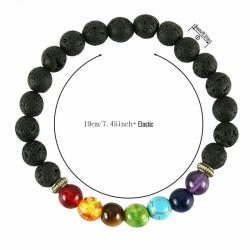 Bracelet de guérison des 7 chakras avec diffusion d'huiles essentielles