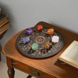 Ensemble de cristaux des 7 chakras et planche divinatoire - Guérison spirituelle et méditation...