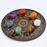 Ensemble de cristaux des 7 chakras et planche divinatoire - Guérison spirituelle et méditation...