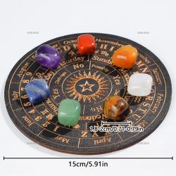 Ensemble de cristaux des 7 chakras et planche divinatoire - Guérison spirituelle et méditation...