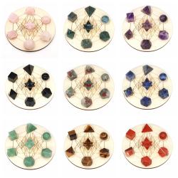 Coffret de cristaux Reiki : 7 pierres géométriques pour l’équilibrage des chakras et la décoration