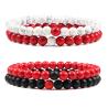 Glücksbringendes rotes tibetisches Buddha-Perlenarmband-Set - 7 Chakren