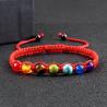 Glücksbringendes rotes tibetisches Buddha-Perlenarmband-Set - 7 Chakren