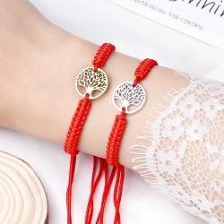 Glücksbringendes rotes tibetisches Buddha-Perlenarmband-Set - 7 Chakren