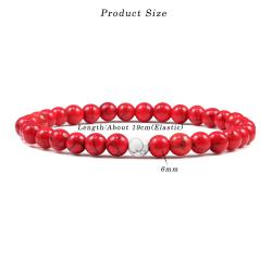 Glücksbringendes rotes tibetisches Buddha-Perlenarmband-Set - 7 Chakren