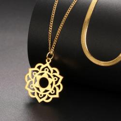 Collana Yoga in acciaio inossidabile - Fiore della vita e Mandala