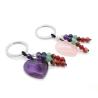 Porte-clés Cœur d'Améthyste - Cadeau de Guérison et de Protection des 7 Chakras