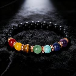 Bracciale dei 7 chakra: ematite, ametista, lapislazzuli e avventurina per la guarigione