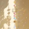 Attrape-soleil Rose de Cristal : Motif prisme arc-en-ciel et lotus pour la maison