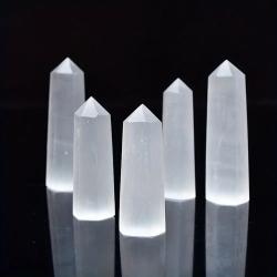 Piliers de sélénite en pointe : Décoration énergétique en cristal naturel