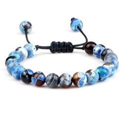 Bracelets en perles d'agate de feu et d'onyx | Bijoux porte-bonheur à énergie guérissante