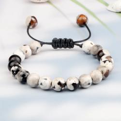 Bracelets en perles d'agate de feu et d'onyx | Bijoux porte-bonheur à énergie guérissante
