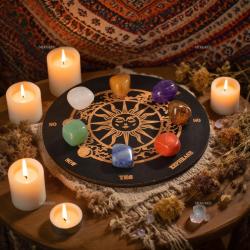 Coffret de divination par les pierres des chakras : méditation guidée et guérison (8 pièces)