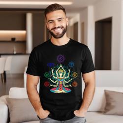 T-shirt Chakra Om | Motif 7 chakras et coton biologique