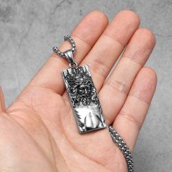 Collana con ciondolo retrò di Gesù | Acciaio inossidabile, stile punk
