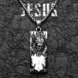 Collana con ciondolo retrò di Gesù | Acciaio inossidabile, stile punk