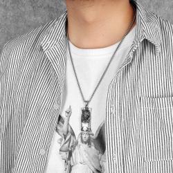Collana con ciondolo retrò di Gesù | Acciaio inossidabile, stile punk