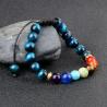 Armbänder aus Natursteinen: Lava, Tigerauge & 7 Chakra-Perlen für Männer &...