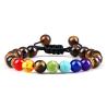 Armbänder aus Natursteinen: Lava, Tigerauge & 7 Chakra-Perlen für Männer &...