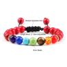 Armbänder aus Natursteinen: Lava, Tigerauge & 7 Chakra-Perlen für Männer &...