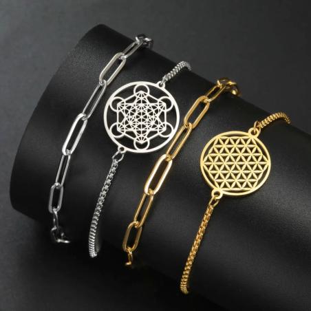 Armband „Blume des Lebens“ | Schmuck mit heiliger Geometrie und Chakren