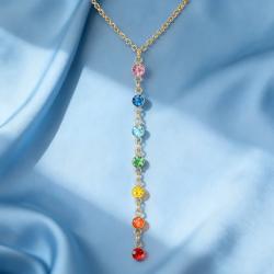 Collier de guérison des chakras arc-en-ciel | Protection et spiritualité par les cristaux...