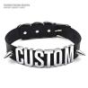 Collana girocollo in pelle con borchie punk personalizzata