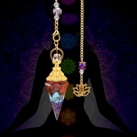 Pendule en pierre de chakra dorée - Guérison et création de bijoux