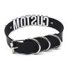 Collana girocollo in pelle con borchie punk personalizzata