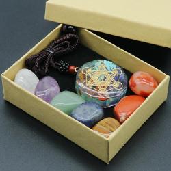 Ensemble de pierres de chakra en cristal pour la guérison et la méditation