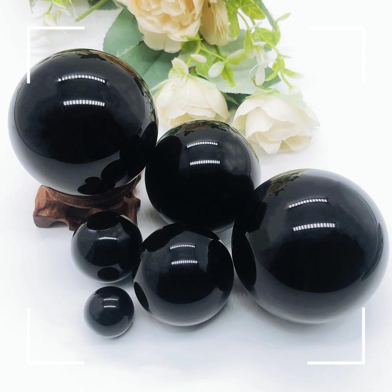 Boule de cristal d'obsidienne noire - Guérison énergétique et équilibrage des chakras
