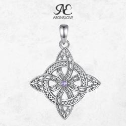 Collana con ciondolo con nodo celtico | Zirconia magica, gioielli Wiccan