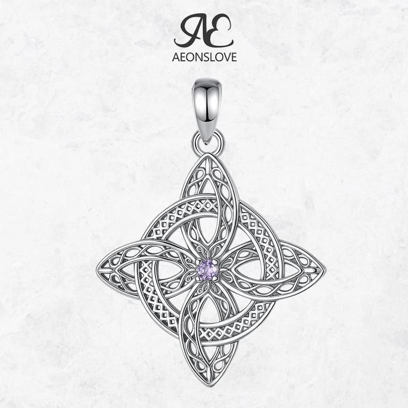 Collier pendentif nœud celtique | Zirconium magique, bijoux wiccans