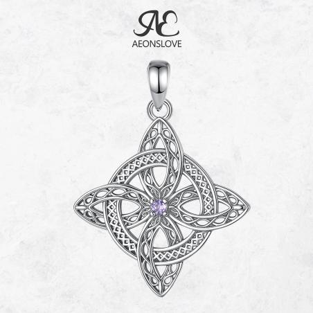 Collier pendentif nœud celtique | Zirconium magique, bijoux wiccans