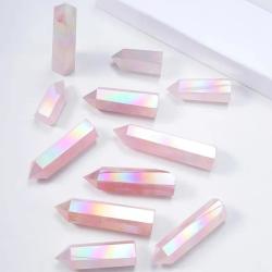 Baguette de cristal de quartz rose : Soins Reiki, équilibrage des chakras et décoration