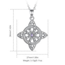Collier pendentif nœud celtique | Zirconium magique, bijoux wiccans
