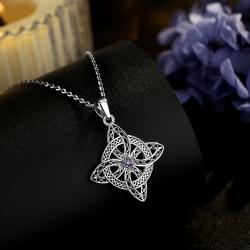 Collier pendentif nœud celtique | Zirconium magique, bijoux wiccans