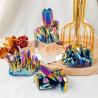 Amas de cristaux de quartz aura titane - Iridescent et décoratif