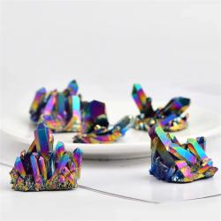 Amas de cristaux de quartz aura titane - Iridescent et décoratif
