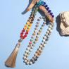 Collana di perle Mala di amazzonite - Meditazione e yoga dei 7 chakra