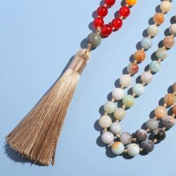 Collana di perle Mala di amazzonite - Meditazione e yoga dei 7 chakra