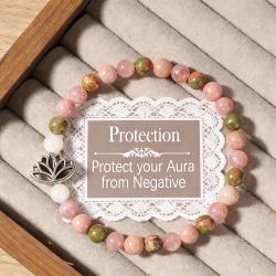 Bracelet chakra en quartz rose et quartz rose - Bijou de guérison