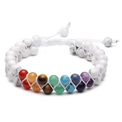 Bracelet de guérison des chakras - Perles à double couche pour la méditation et l'équilibre...