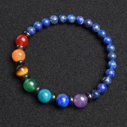 Bracelet de guérison des 7 chakras : Pierres précieuses et cristaux naturels